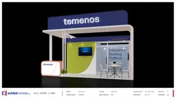 20x20 Peninsula booth design by Exhibit-Rentals